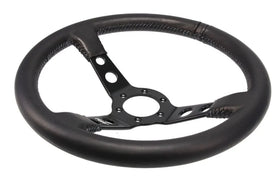 Motorsport Steering Wheel 196 Black Leather 350mm Deep Dish - MODE Auto Concepts