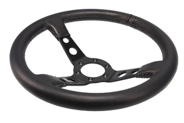 Motorsport Steering Wheel 196 Black Leather 350mm Deep Dish - MODE Auto Concepts