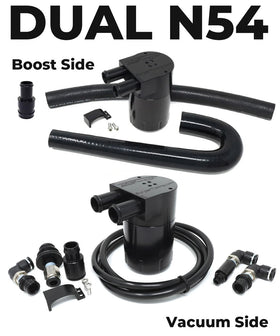 Burger 4451144302707 image 1 of 7: Dual BMS Oil Catch Can Kit for N54 BMW (Vacuum & Boost)