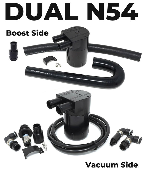 Burger 4451144302707 image 1 of 7: Dual BMS Oil Catch Can Kit for N54 BMW (Vacuum & Boost)