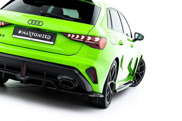 Maxton Design Rear Splitter (with vertical bars) V.2 Audi RS3 Sportback 8Y Facelift
