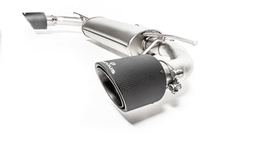 REMUS Performance Exhaust System Axle-back-system dual L/R, for original rear skirt: Sport exhaust centered dual with connection tube, Original tube Ø 65 mm - REMUS tube Ø 70 mm, incl. (EEC-) approval - MODE Auto Concepts