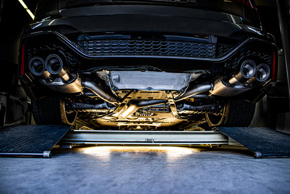 REMUS Performance Exhaust System Axle-back system L/R: sports silencer with 1 integrated flap and middle silencer, incl. EC type approval - MODE Auto Concepts