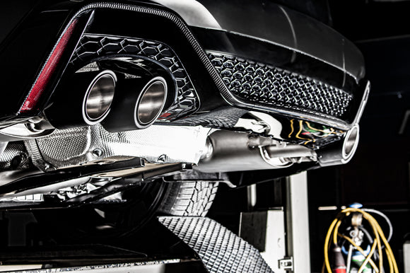 REMUS Performance Exhaust System Axle-back system L/R: sports silencer with 1 integrated flap and middle silencer, incl. EC type approval - MODE Auto Concepts