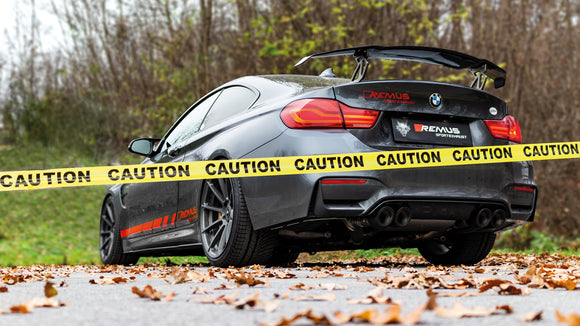 REMUS Performance Exhaust System Exhaust BMW M4 AXLE-back system L/R: Sport exhaust centered with 2 integrated valves (selectable tail pipes), (EC-) approval - MODE Auto Concepts