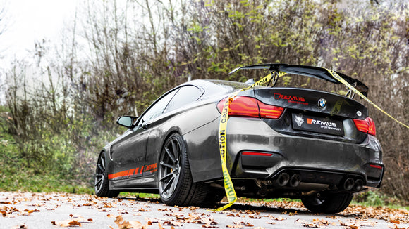 REMUS Performance Exhaust System Exhaust BMW M4 AXLE-back system L/R: Sport exhaust centered with 2 integrated valves (selectable tail pipes), (EC-) approval - MODE Auto Concepts