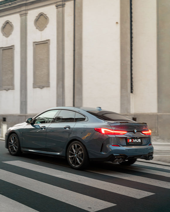 REMUS Performance Exhaust System Exhaust RACING Axle-back BMW 235i xDrive, Type F44 Gran Coupé, NO EC TYPE APPROVAL - MODE Auto Concepts