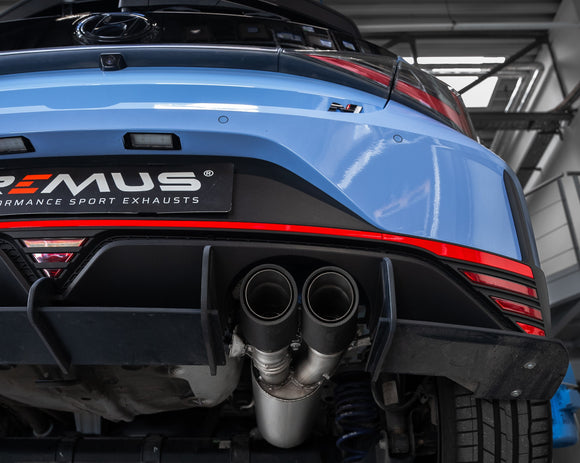 REMUS Performance Exhaust System Hyundai i20 N Performance, Racing Axle-Back exhaust centered (absorption principle), right side - MODE Auto Concepts
