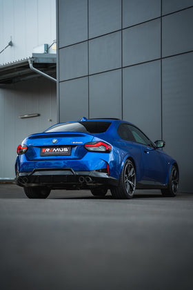 REMUS Performance Exhaust System RACING Cat-back-system L/R quad: Sport exhaust centered for BMW M240i(x) Coupe, NO (EC-) approval - MODE Auto Concepts