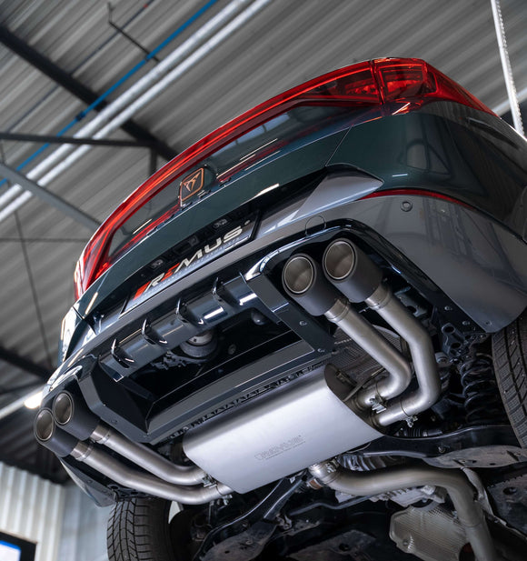REMUS Performance Exhaust System Racing-GPF back sport exhaust CUPRA Formentor 2.0l TSI, 140kW DSG, centered (absorption principle), NO (EC-) approval - MODE Auto Concepts