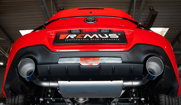 REMUS Performance Exhaust System Racing GPF-back sport exhaust system (absorption principle with tail pipe set) for Toyota GR86, NO EC approval - MODE Auto Concepts