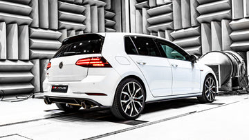 REMUS Performance Exhaust System RACING GPF-back-system dual L/R, for original rear skirt: Non resonated dual RACING system with connection tube and resonated GPF-back front section, Original tube Ø 65 mm - REMUS tube Ø 70 mm, NO (EEC-) APPROVAL - MODE Auto Concepts