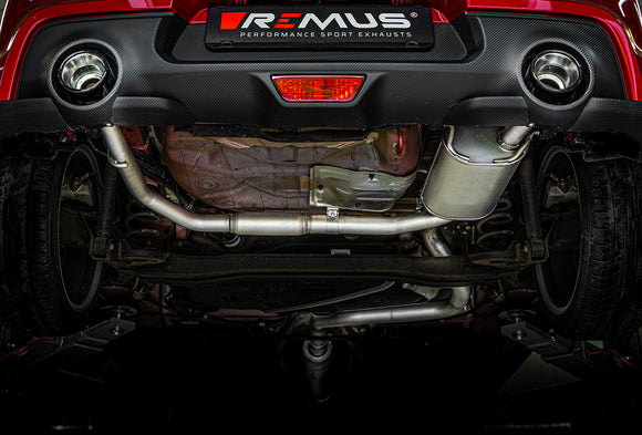 REMUS Performance Exhaust System Suzuki Swift Sport Hybrid and Boosterjet Cat-Back Exhaust System incl 2 tail pipes Ø 115 mm Black Stainless steel, angled rolled, incl. (EC-) approval - MODE Auto Concepts