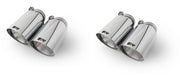 tail pipe set consisting of 4 stainless steel Chromed tail pipes Ø 102 mm angled cut, with adjustable spherical clamp connection