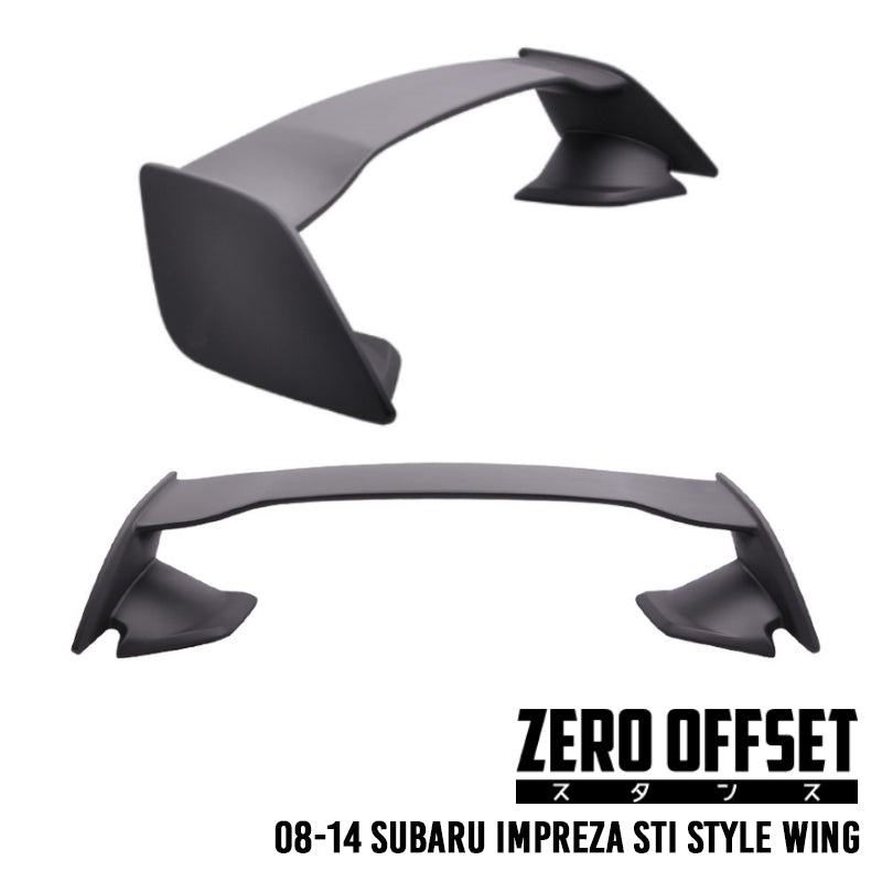 Zero Offset  STI Style Trunk Spoiler + Hole Cover Plate for 08-14 Subaru WRX - MODE Auto Concepts