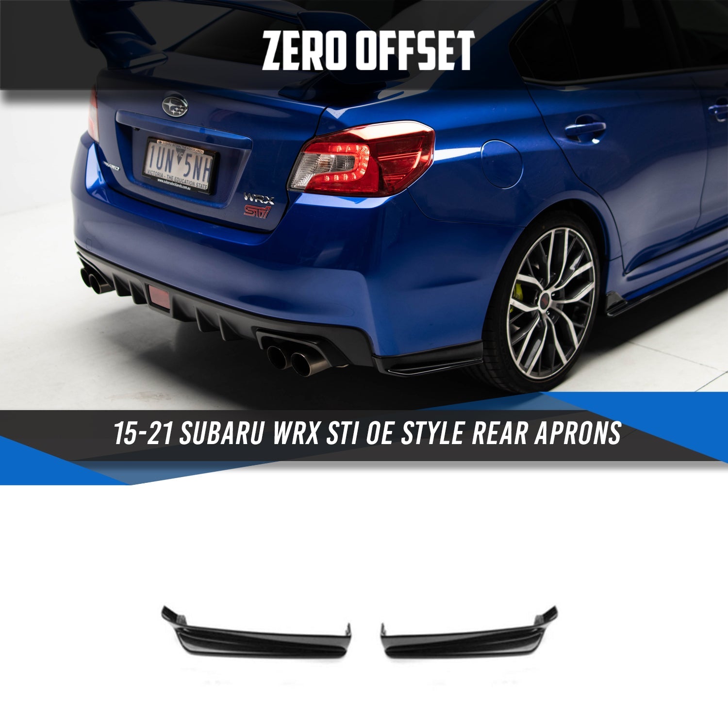 Zero Offset  STI Style Rear Aprons for 15-21 Subaru WRX - MODE Auto Concepts