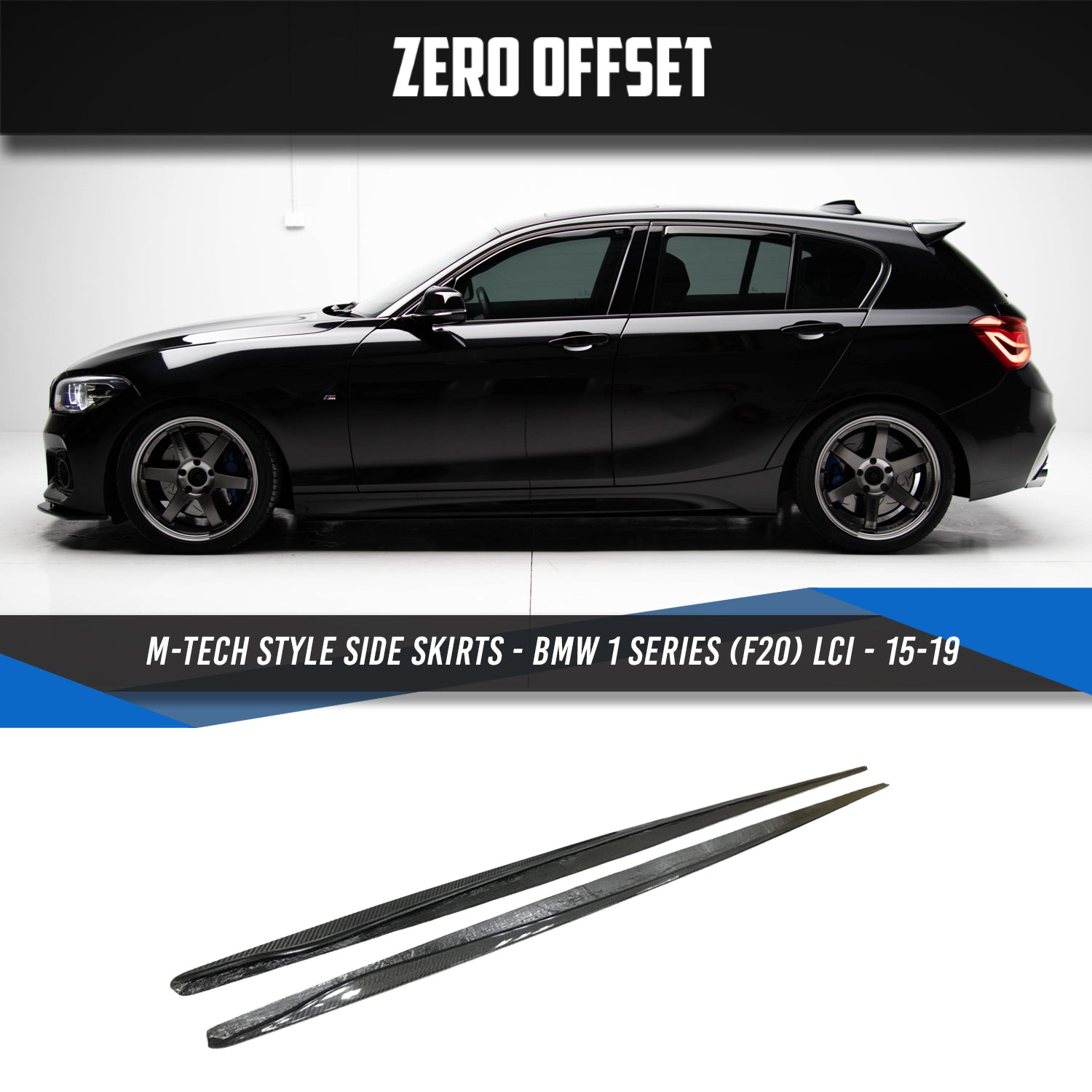 Zero Offset  M-Tech Style Side Skirts (Carbon Fibre) for BMW F20 LCi - 2015-19 - MODE Auto Concepts