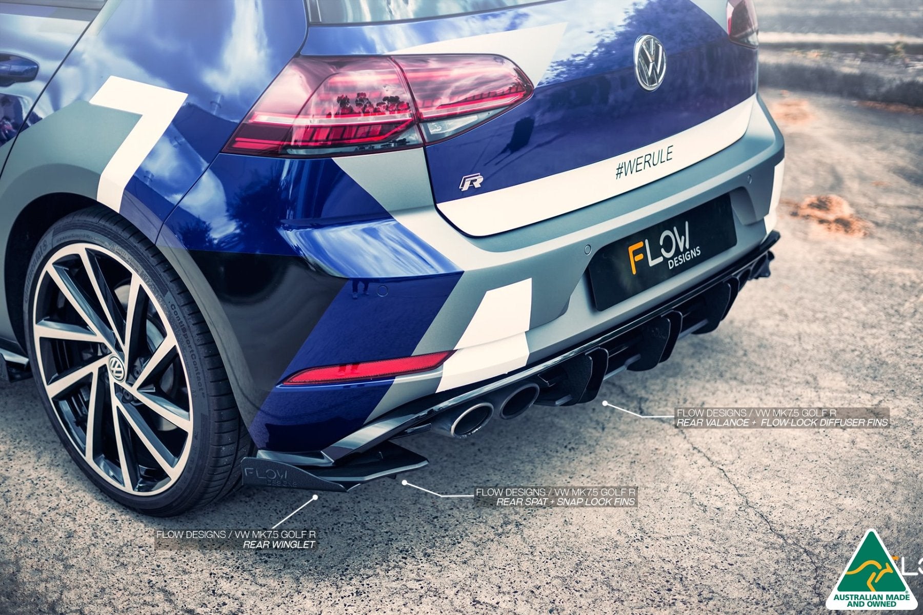 MK7.5 Golf R Flow-Lock Rear Diffuser - MODE Auto Concepts