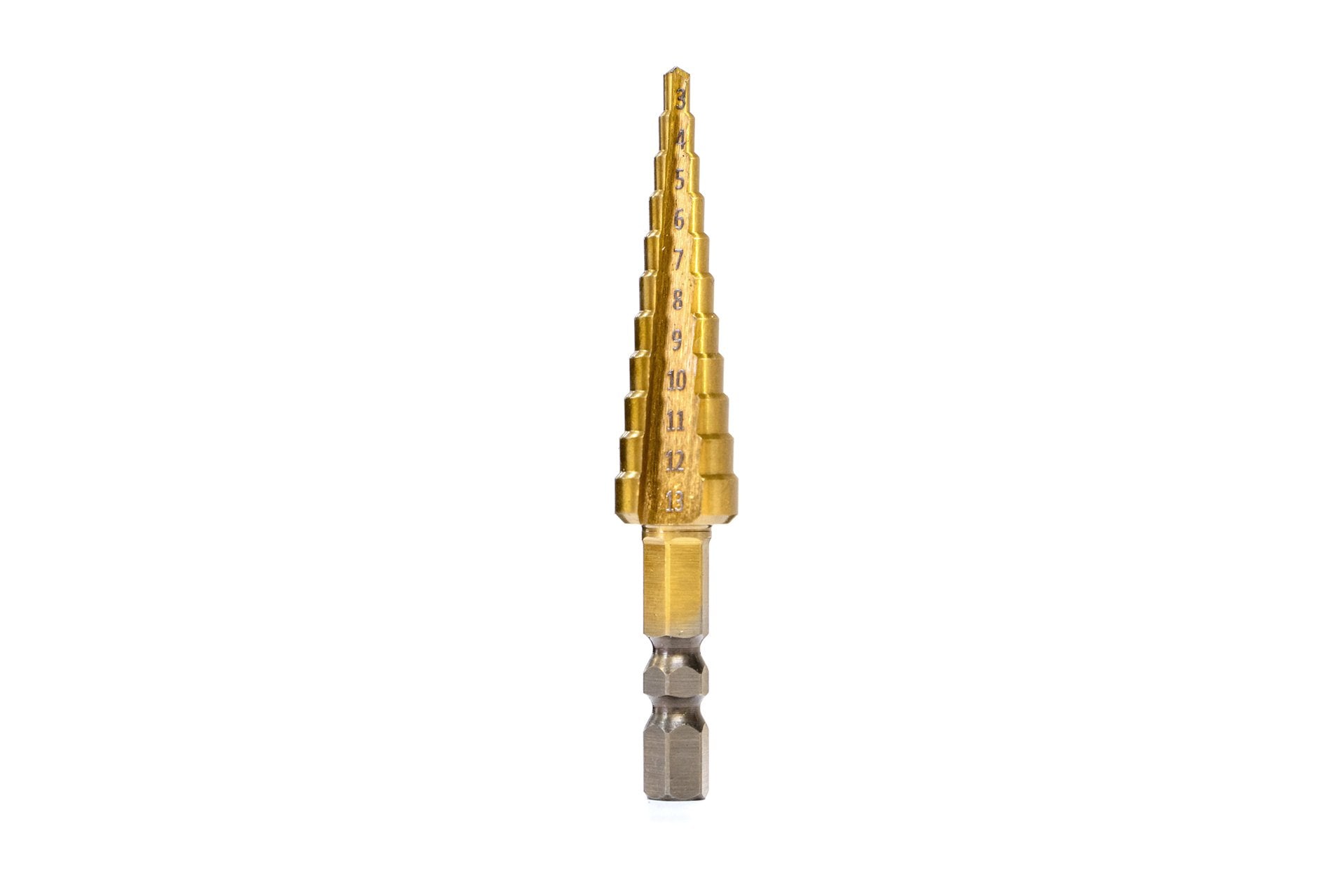 Metric Step Drill Bit : HSS Titanium Coated 3mm – 13mm - MODE Auto Concepts