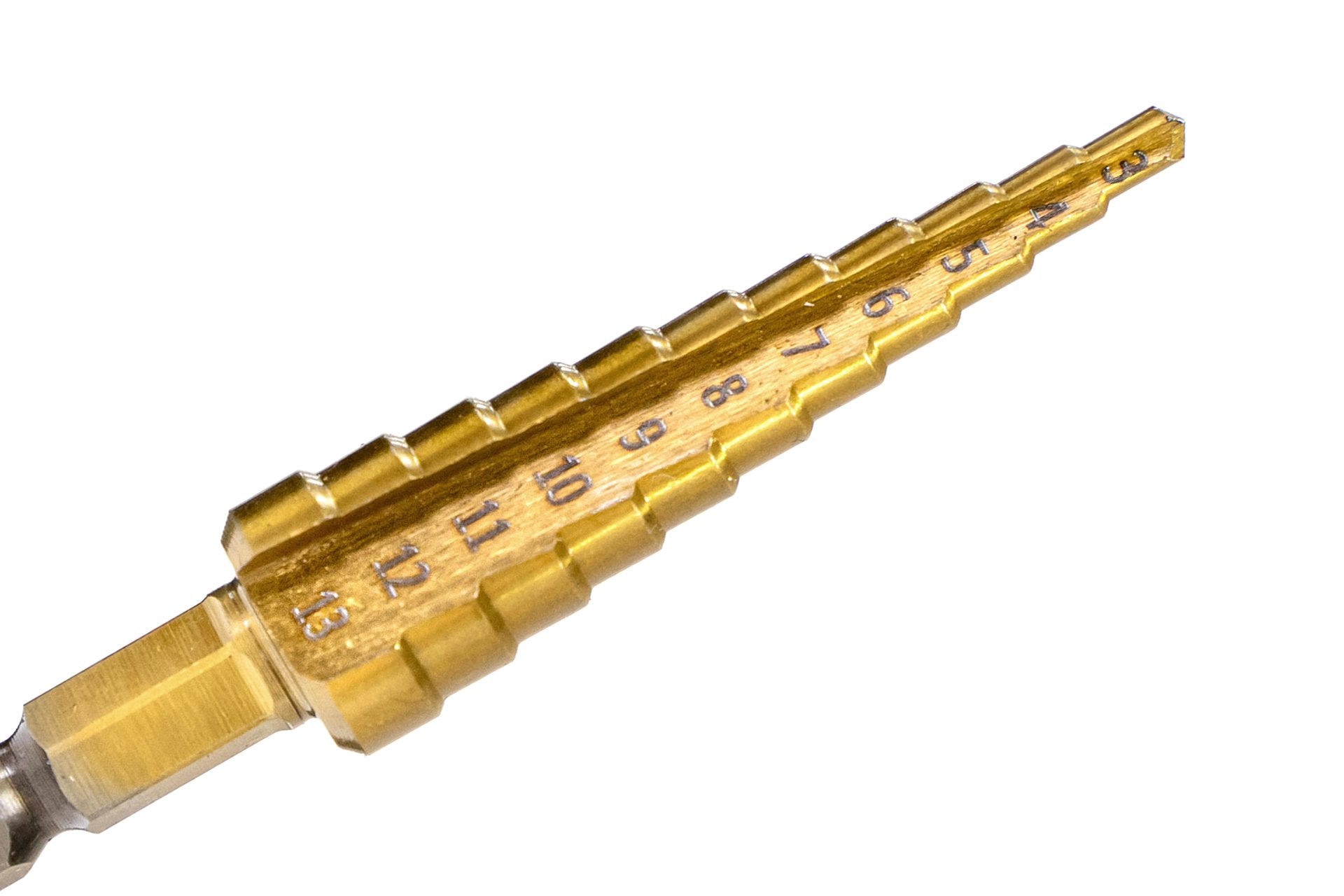 Metric Step Drill Bit : HSS Titanium Coated 3mm – 13mm - MODE Auto Concepts