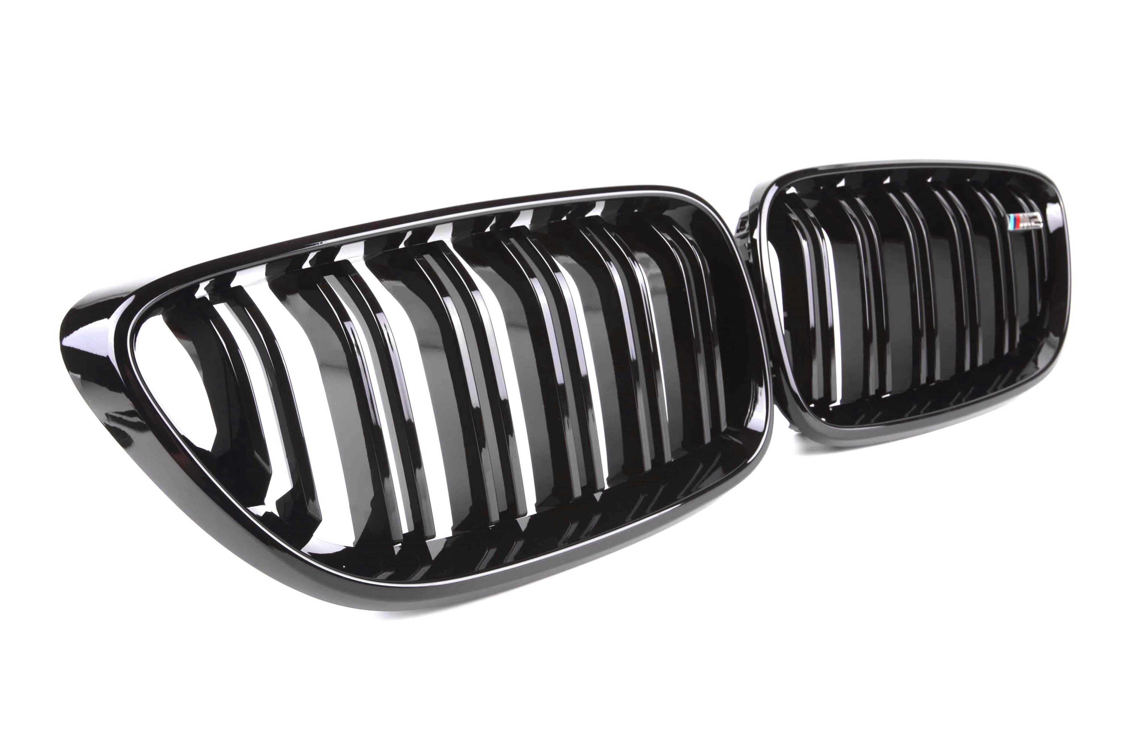 Zero Offset  M Performance Style Gloss Black Grill (Dual Slat) For BMW 2 Series F22 F23 / M2 F87 Non Comp 14-20 - MODE Auto Concepts