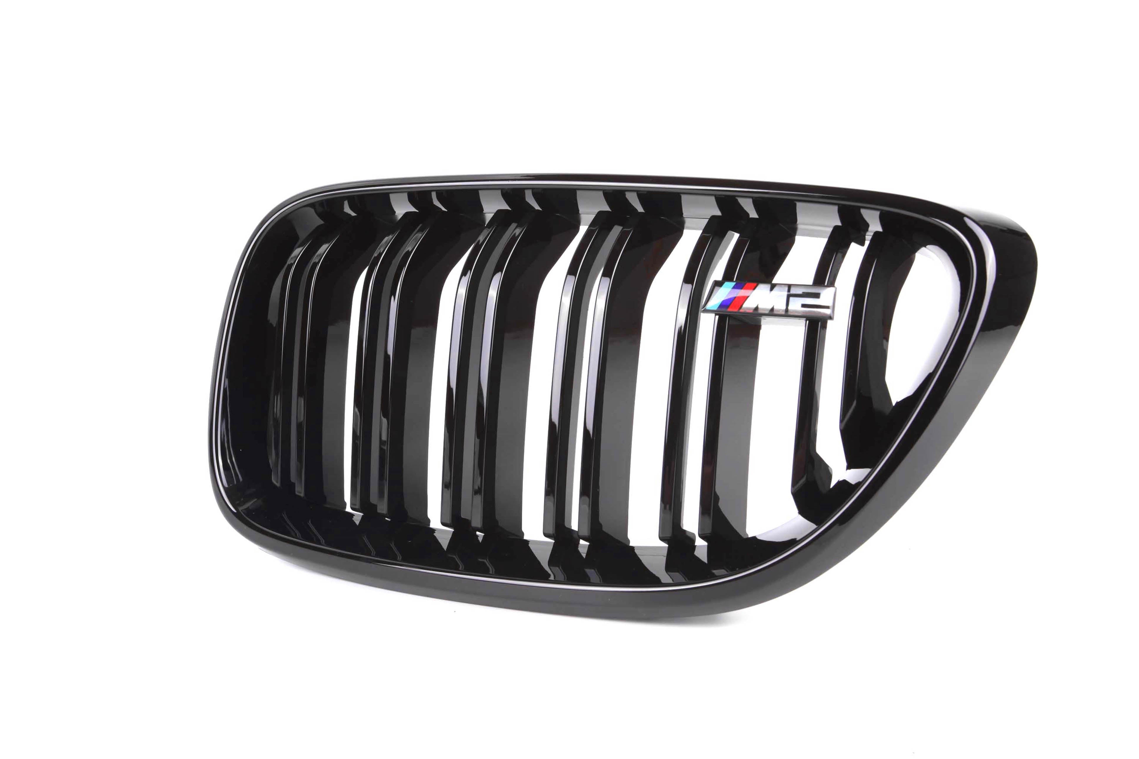 Zero Offset  M Performance Style Gloss Black Grill (Dual Slat) For BMW 2 Series F22 F23 / M2 F87 Non Comp 14-20 - MODE Auto Concepts