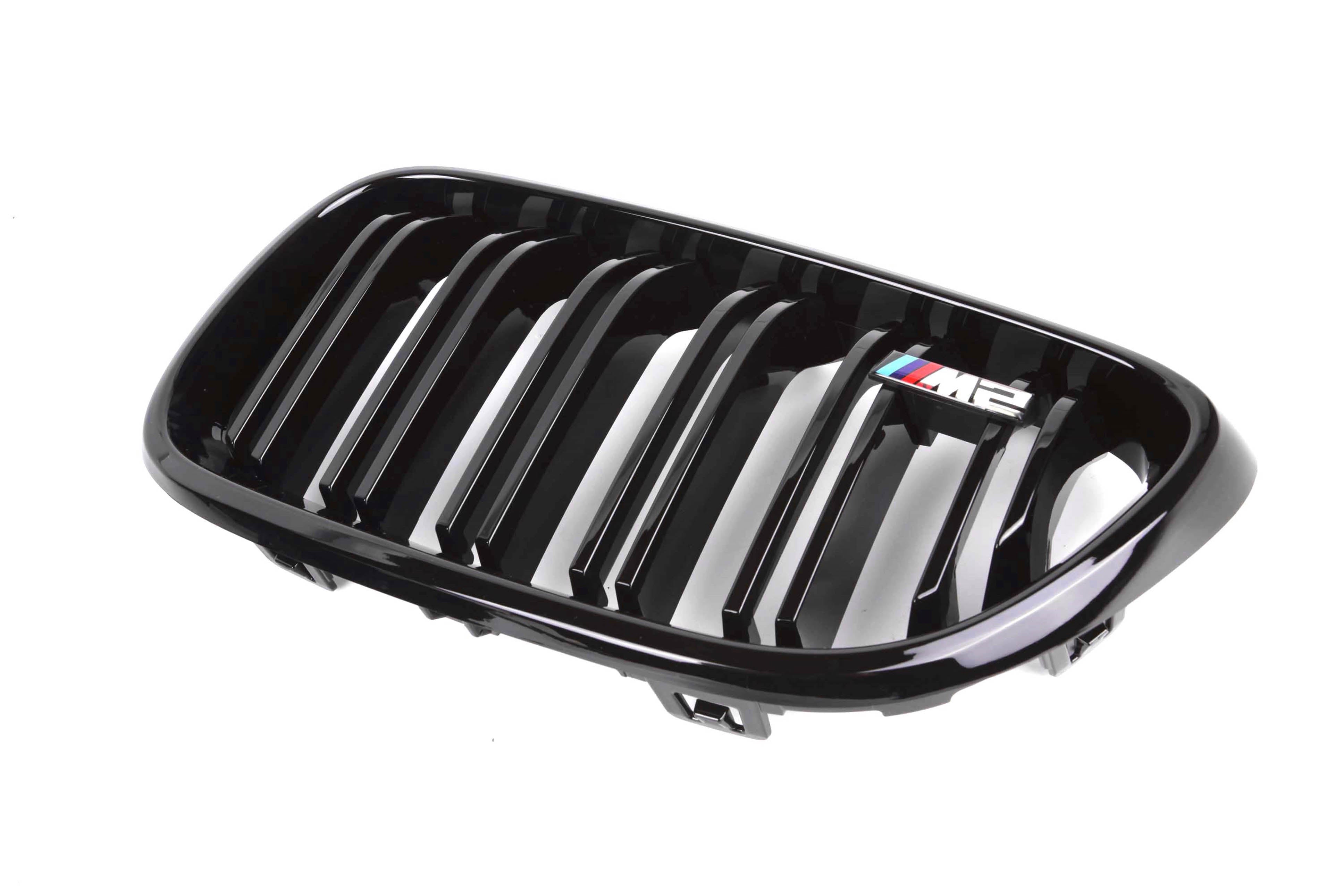 Zero Offset  M Performance Style Gloss Black Grill (Dual Slat) For BMW 2 Series F22 F23 / M2 F87 Non Comp 14-20 - MODE Auto Concepts