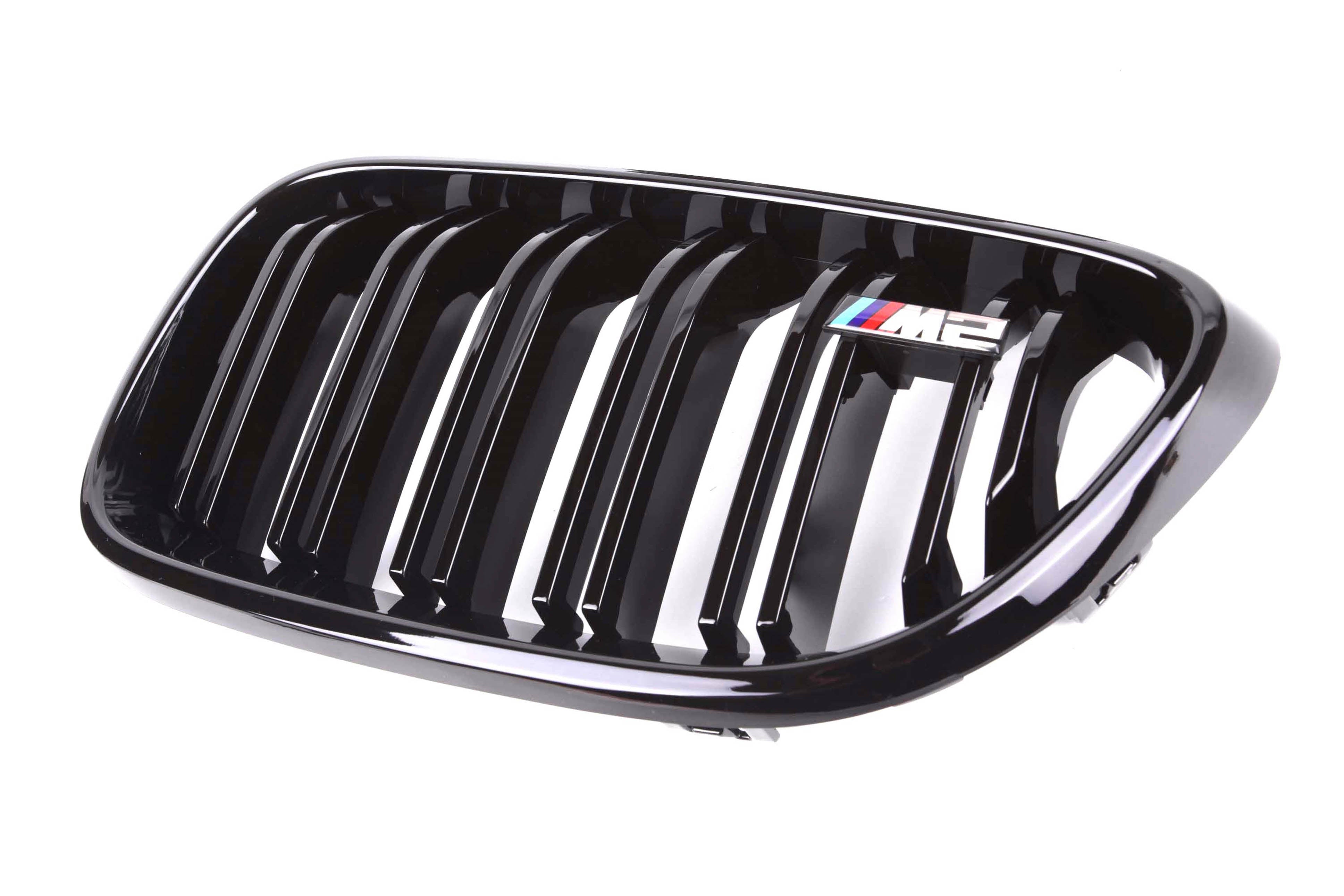 Zero Offset  M Performance Style Gloss Black Grill (Dual Slat) For BMW 2 Series F22 F23 / M2 F87 Non Comp 14-20 - MODE Auto Concepts