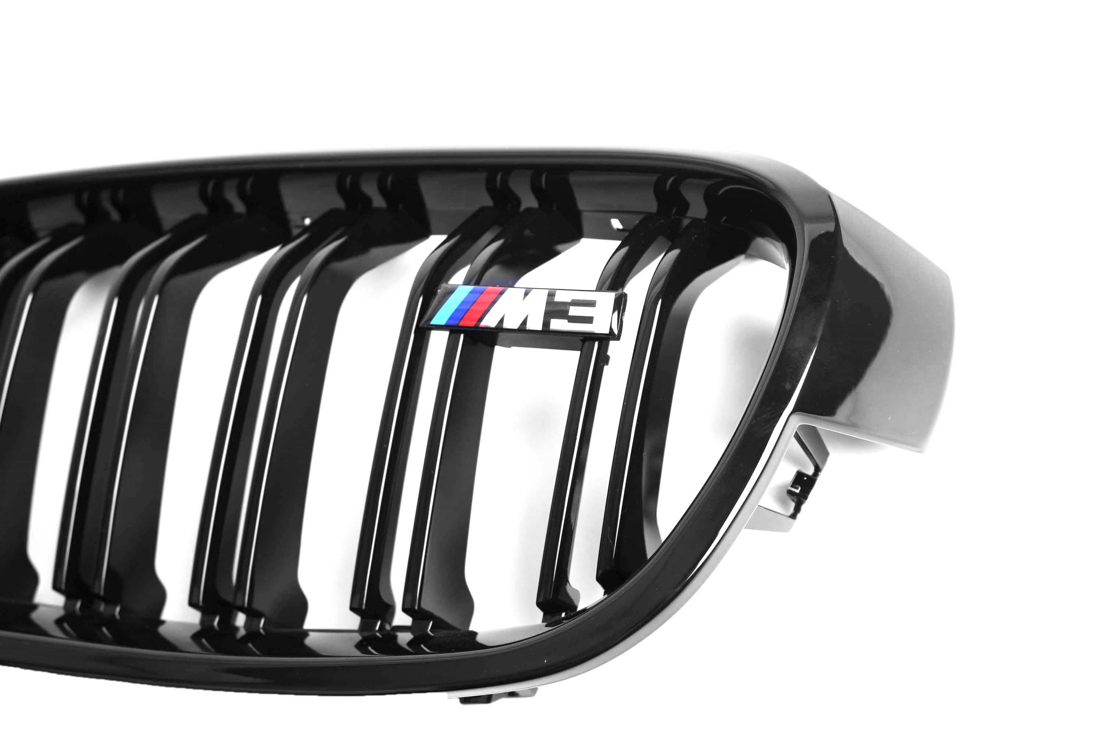 Zero Offset  M Performance Style Gloss Black Grill (Dual Slat) For BMW 3 Series F30/F31 12-18 - MODE Auto Concepts