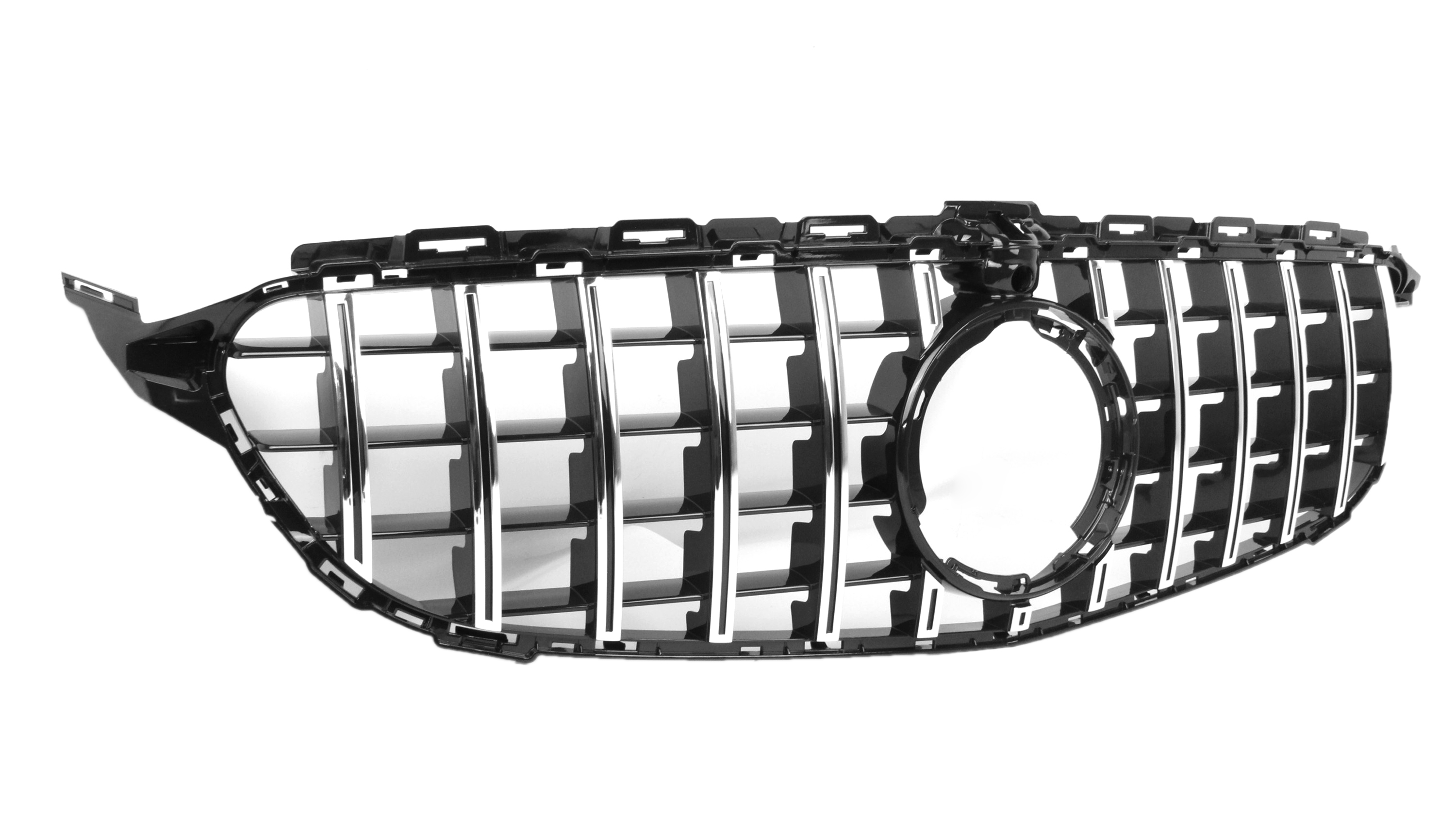 Zero Offset  AMG Panamericana Style Grille for Mercedes C Class (AMG Line) C205/W205 19-22 - Silver - MODE Auto Concepts