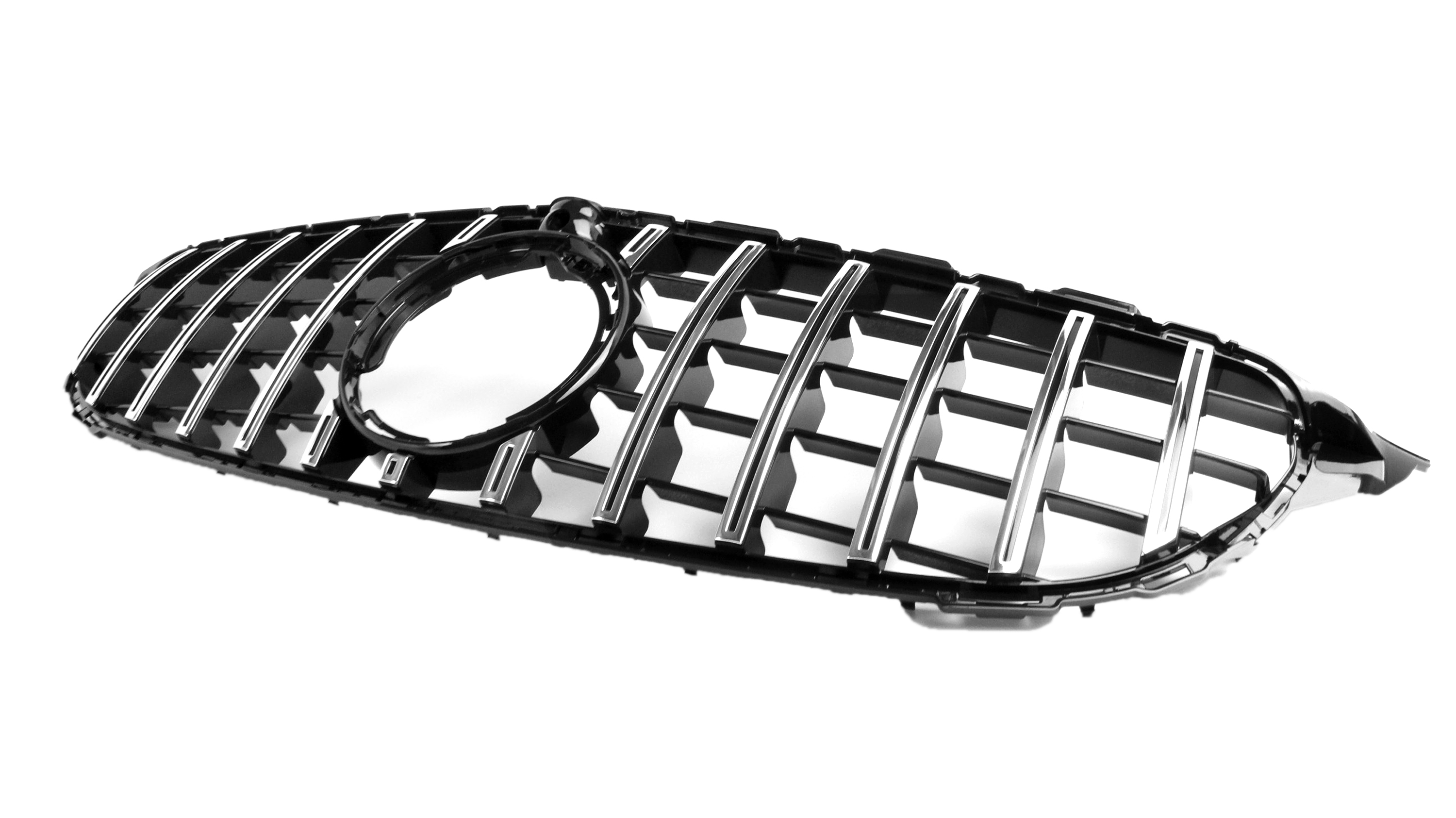 Zero Offset  AMG Panamericana Style Grille for Mercedes C Class (AMG Line) C205/W205 19-22 - Silver - MODE Auto Concepts