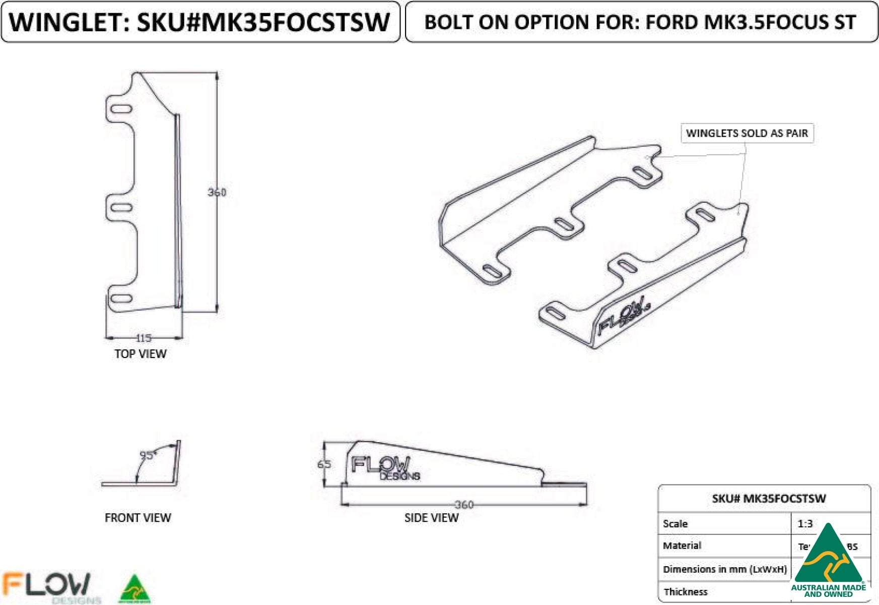 360mm Side Winglets MK35FOCSTSW - MODE Auto Concepts