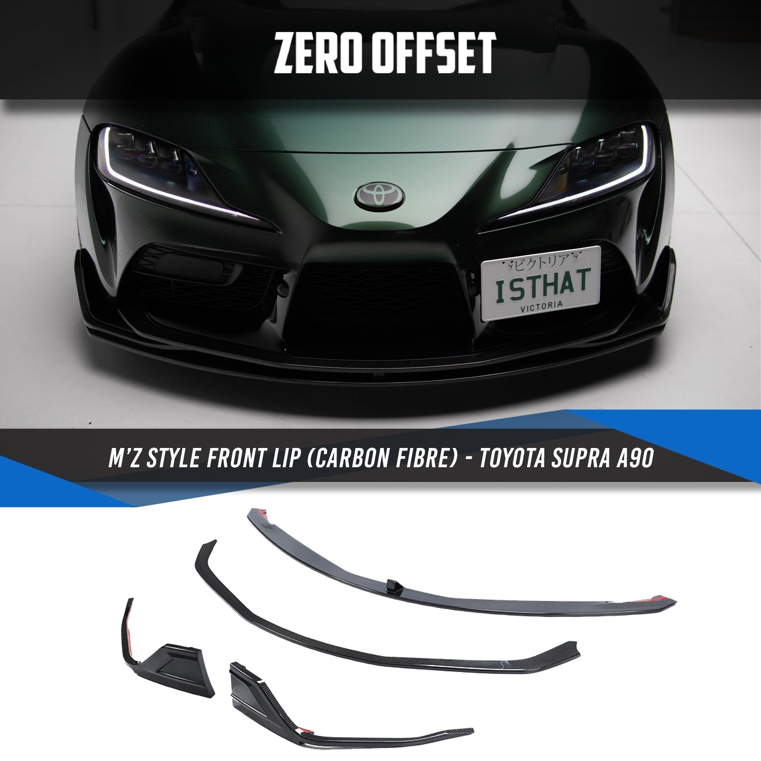 Zero Offset  M'Z Style Front Lip (Carbon Fibre) for Toyota Supra A90 - MODE Auto Concepts