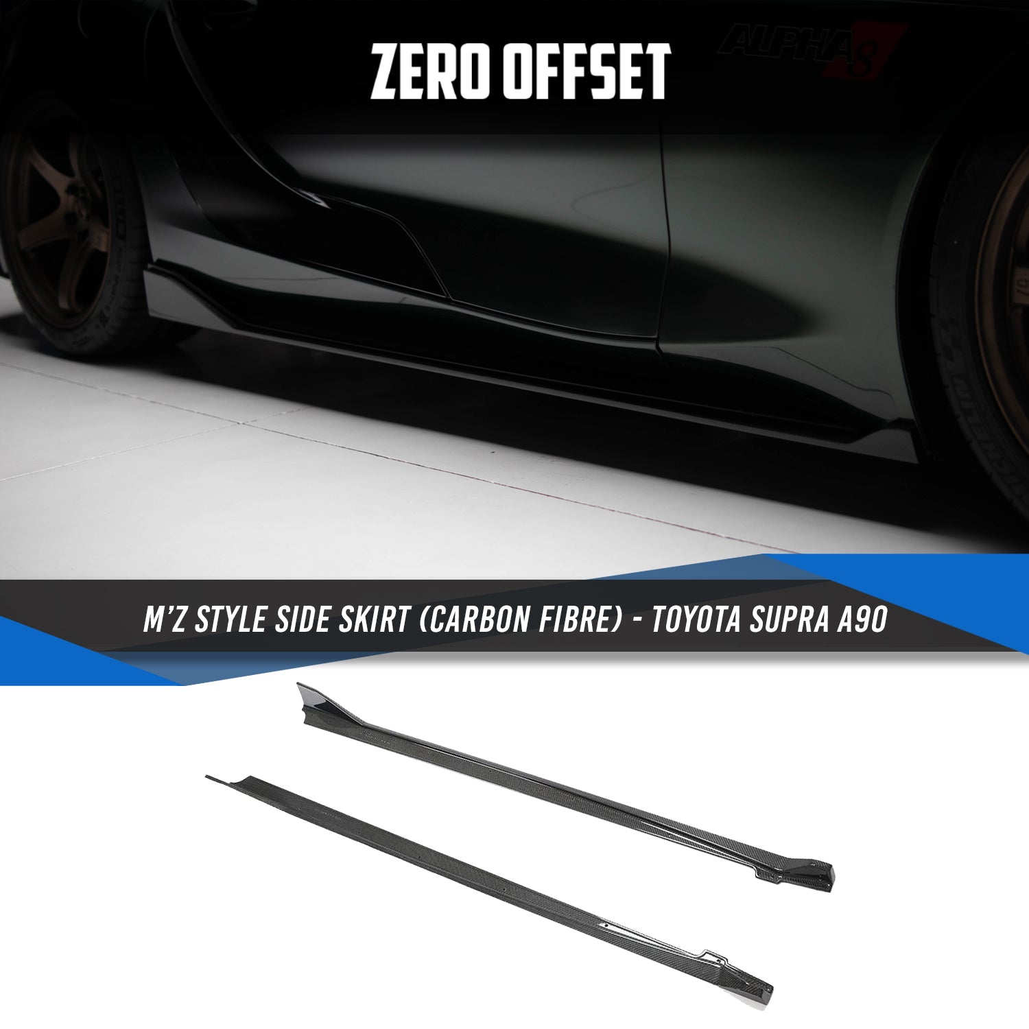 Zero Offset  M'Z Style Side Skirts (Carbon Fibre) for Toyota Supra A90 - MODE Auto Concepts