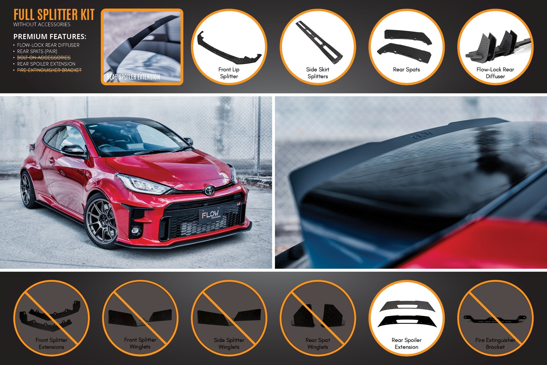 Yaris GR Full Lip Splitter Kit With Rear Diffuser - MODE Auto Concepts