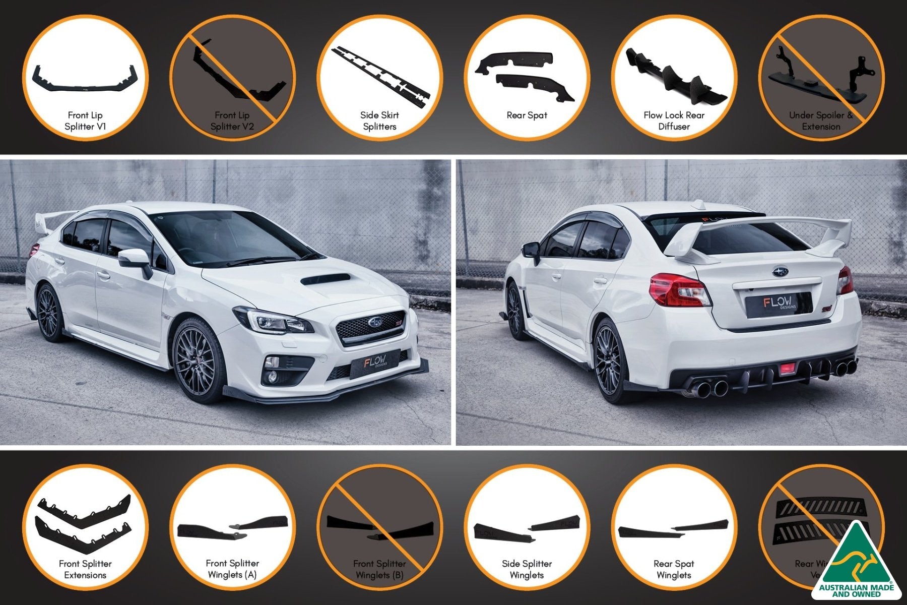 VA WRX/STI Full Lip Splitter Set - MODE Auto Concepts