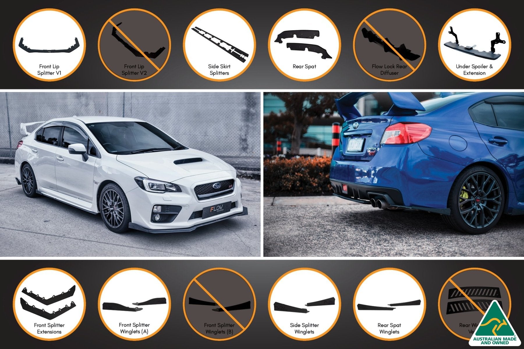 VA WRX/STI Full Lip Splitter Set - MODE Auto Concepts