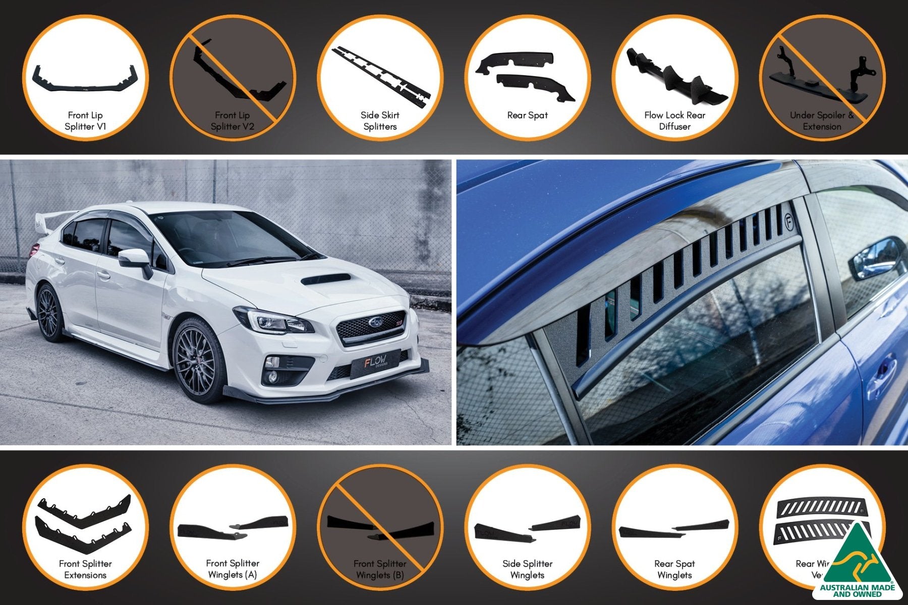 VA WRX/STI Full Lip Splitter Set - MODE Auto Concepts