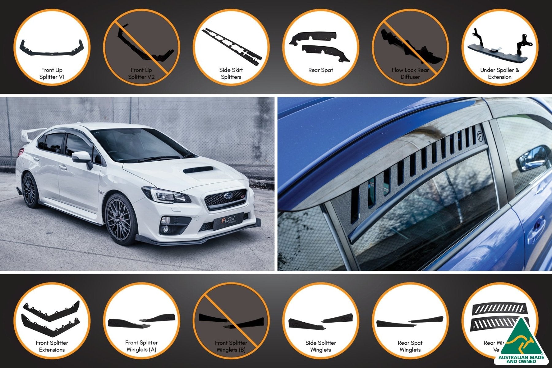 VA WRX/STI Full Lip Splitter Set - MODE Auto Concepts