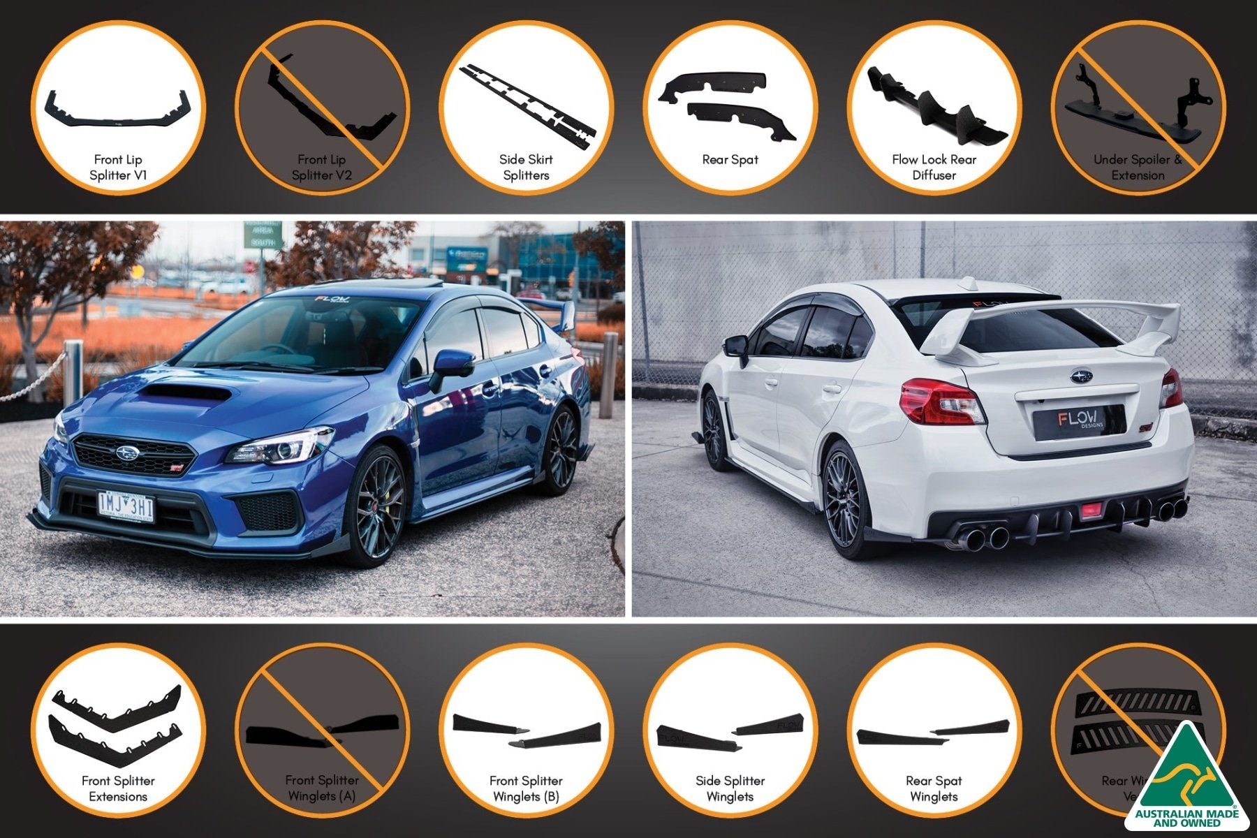 VA WRX/STI Full Lip Splitter Set - MODE Auto Concepts