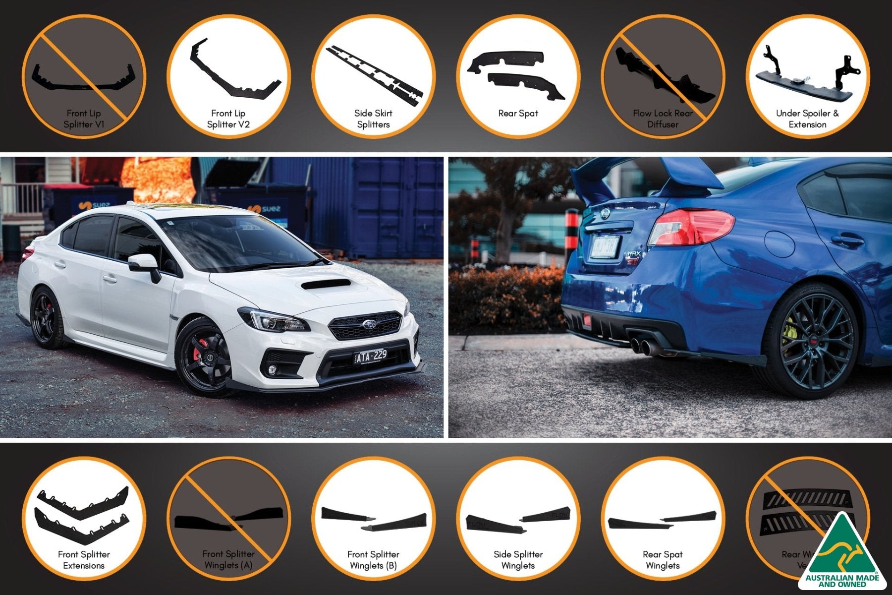 VA WRX/STI Full Lip Splitter Set - MODE Auto Concepts