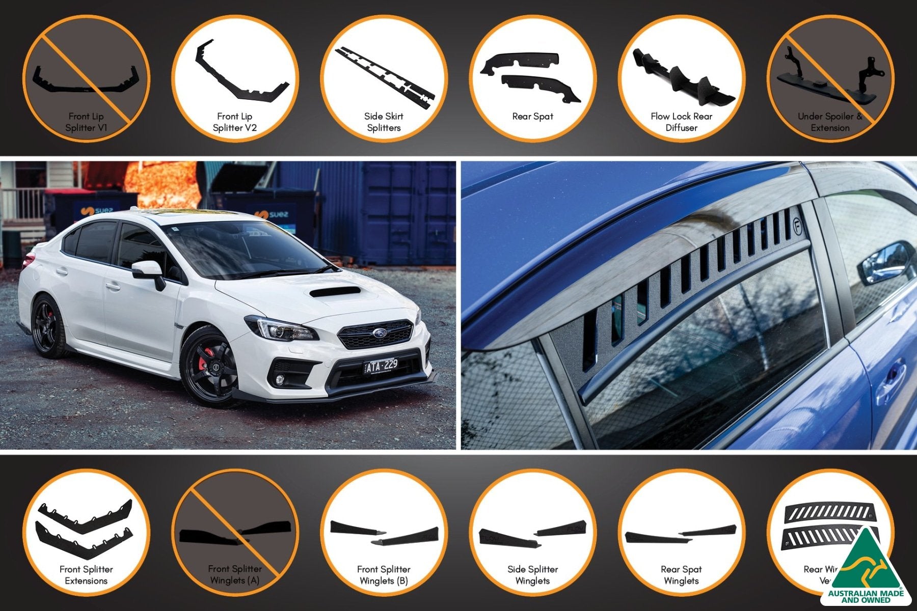 VA WRX/STI Full Lip Splitter Set - MODE Auto Concepts