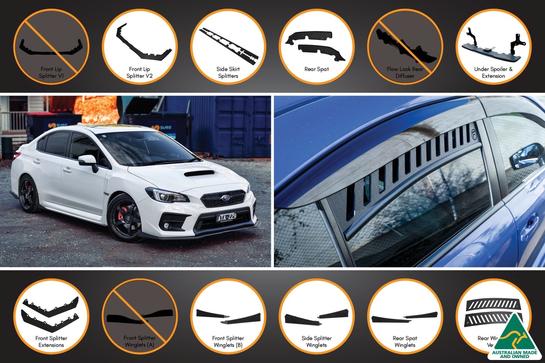 VA WRX/STI Full Lip Splitter Set - MODE Auto Concepts