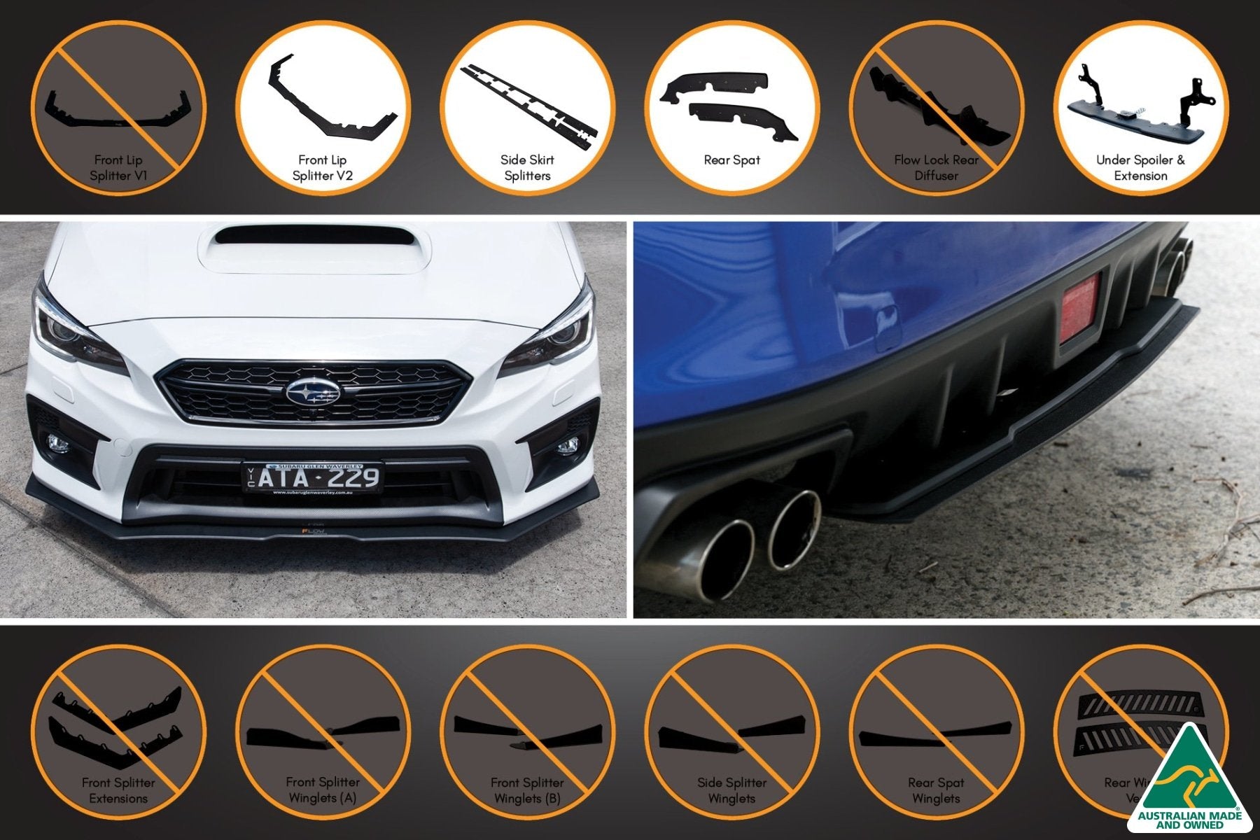 VA WRX/STI Full Lip Splitter Set - MODE Auto Concepts