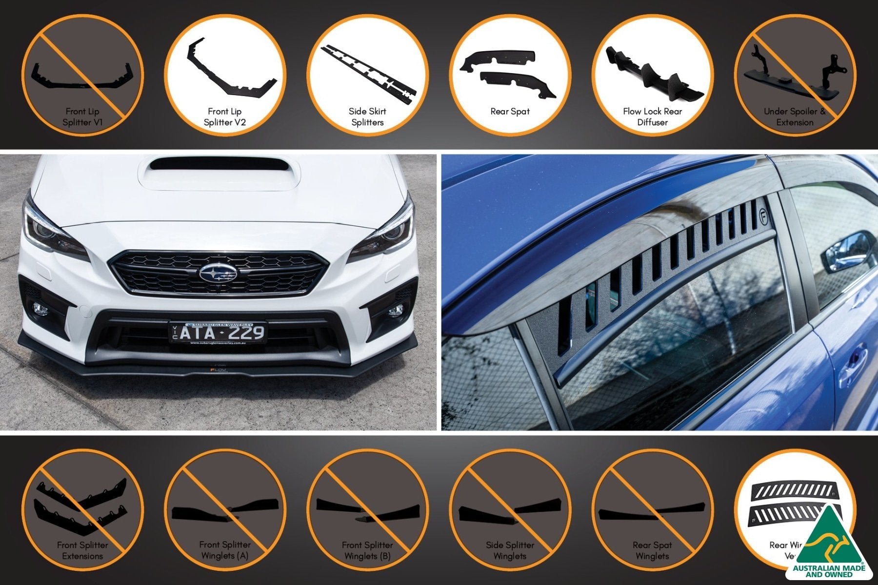 VA WRX/STI Full Lip Splitter Set - MODE Auto Concepts