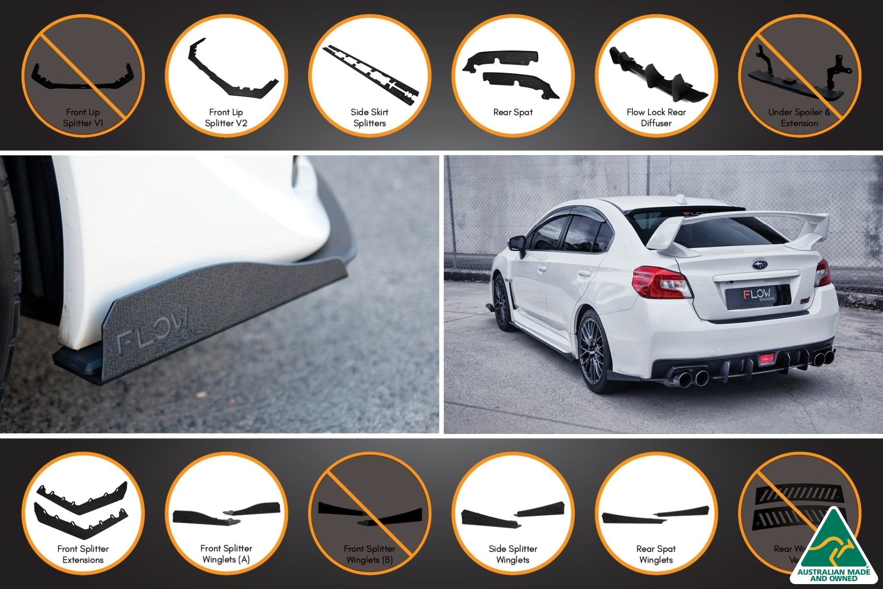 VA WRX/STI Full Lip Splitter Set - MODE Auto Concepts