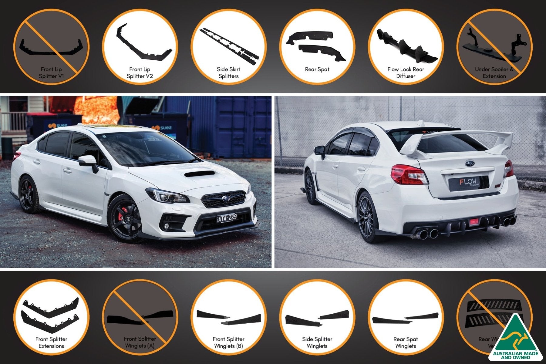 VA WRX/STI Full Lip Splitter Set - MODE Auto Concepts