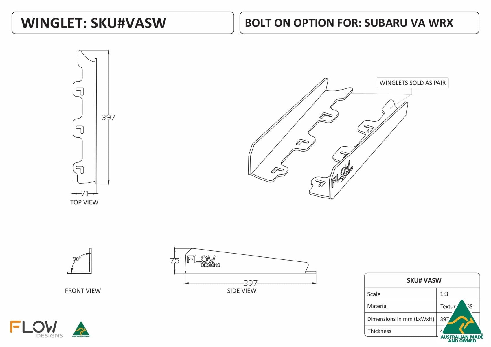 397mm Side Winglets VASW - MODE Auto Concepts