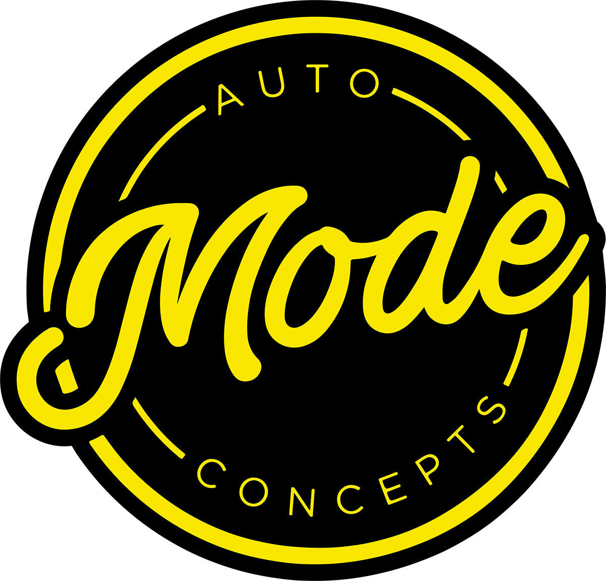 MODE Auto Concepts Sticker Round - Medium 100mm - MODE Auto Concepts