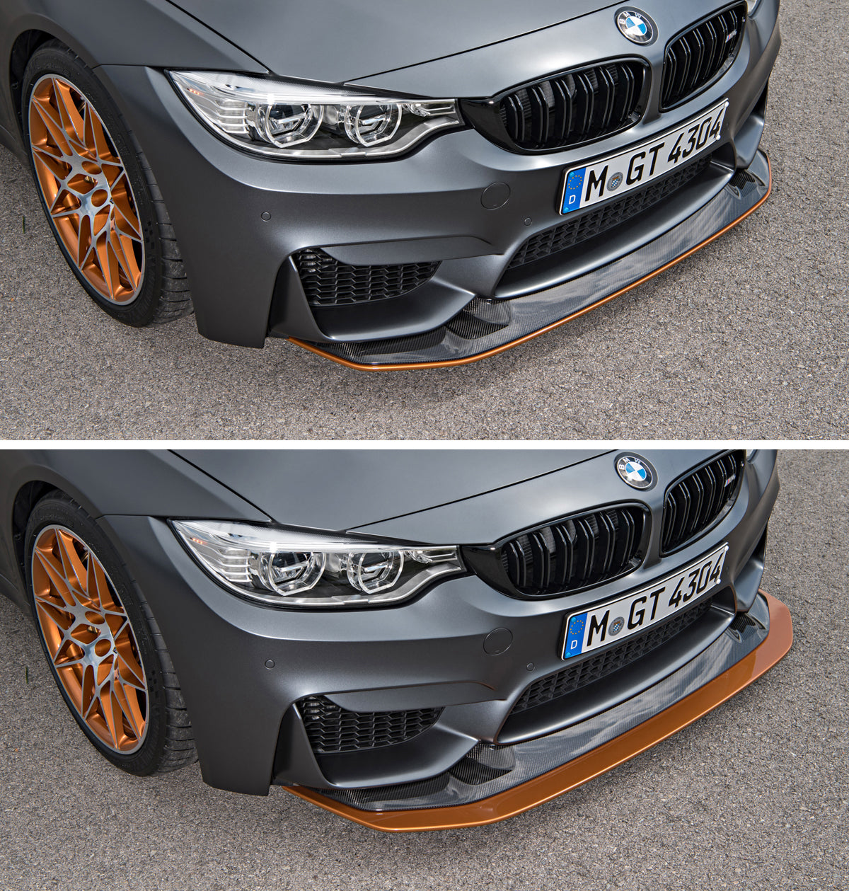 BMW Genuine Carbon GTS Front Adjustable Splitter - BMW M3/M4 2014-2017 (F80/F82/F83) - MODE Auto Concepts